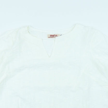 Womens UK Size S Preworn White Basic Blouse