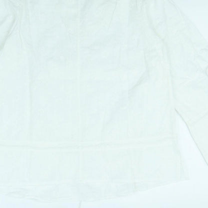 Womens UK Size S Preworn White Basic Blouse