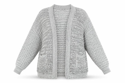 Glimpse Womens Grey   Cardigan Jumper Size L