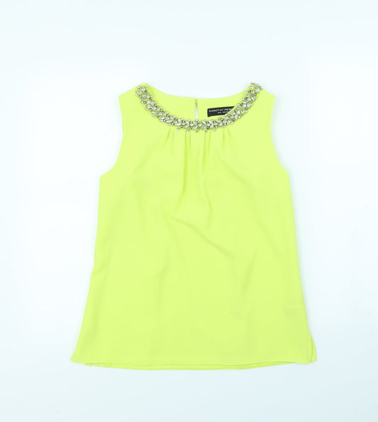 Womens UK Size 10 Dorothy Perkins Yellow Basic Tank