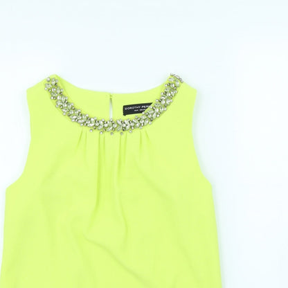 Womens UK Size 10 Dorothy Perkins Yellow Basic Tank