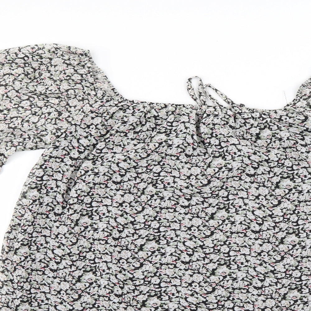 Missguided Womens Multicoloured Floral  Tunic Blouse Size 6