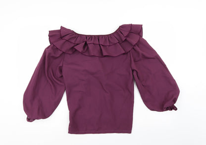 Womens UK Size 10 Preworn Purple Basic Blouse