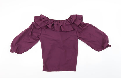 Womens UK Size 10 Preworn Purple Basic Blouse