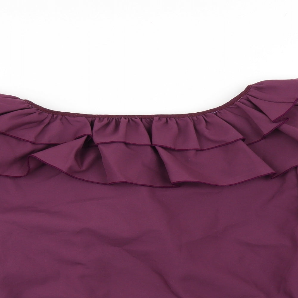 Womens UK Size 10 Preworn Purple Basic Blouse