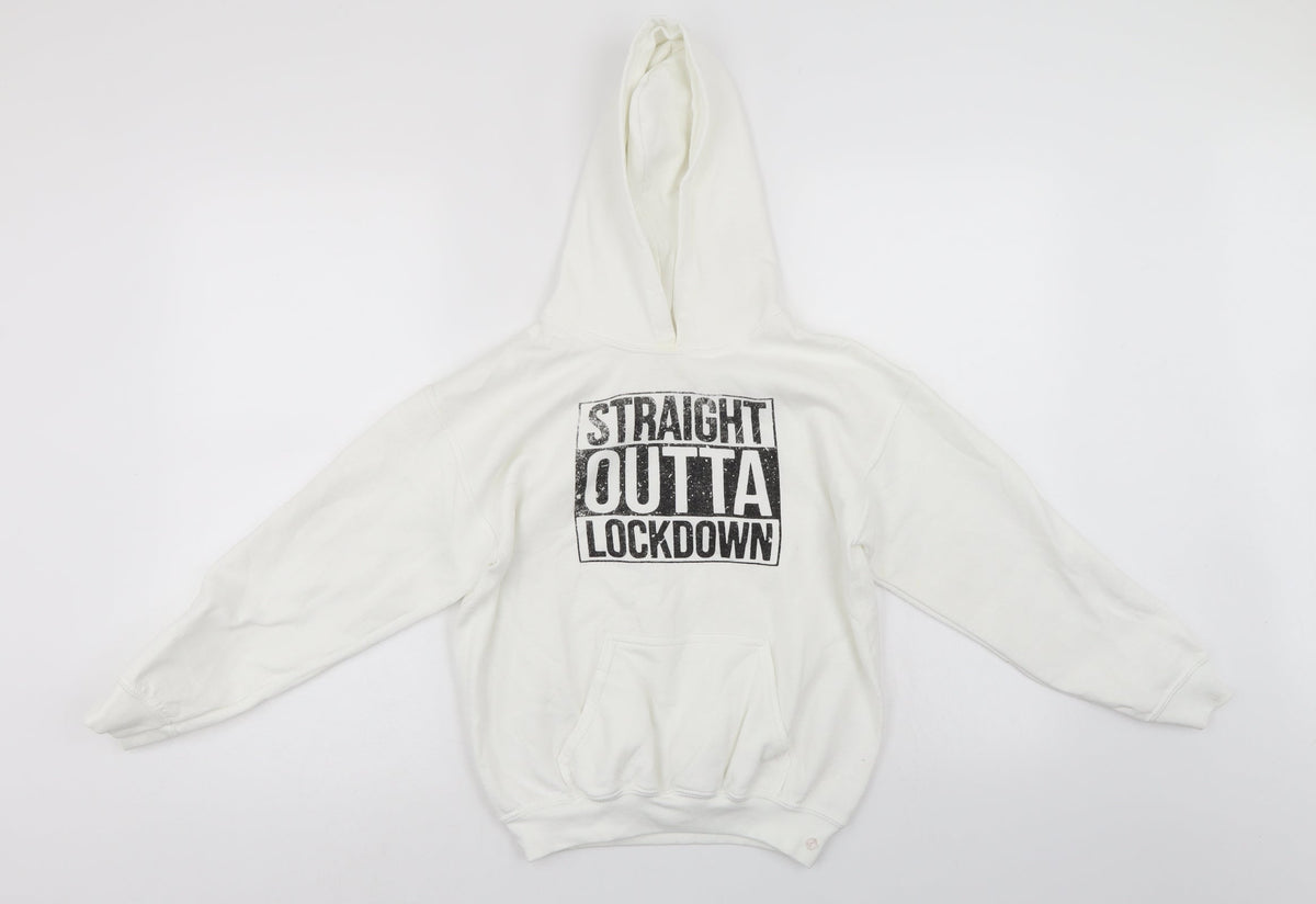 Womens White   Pullover Hoodie Size XS