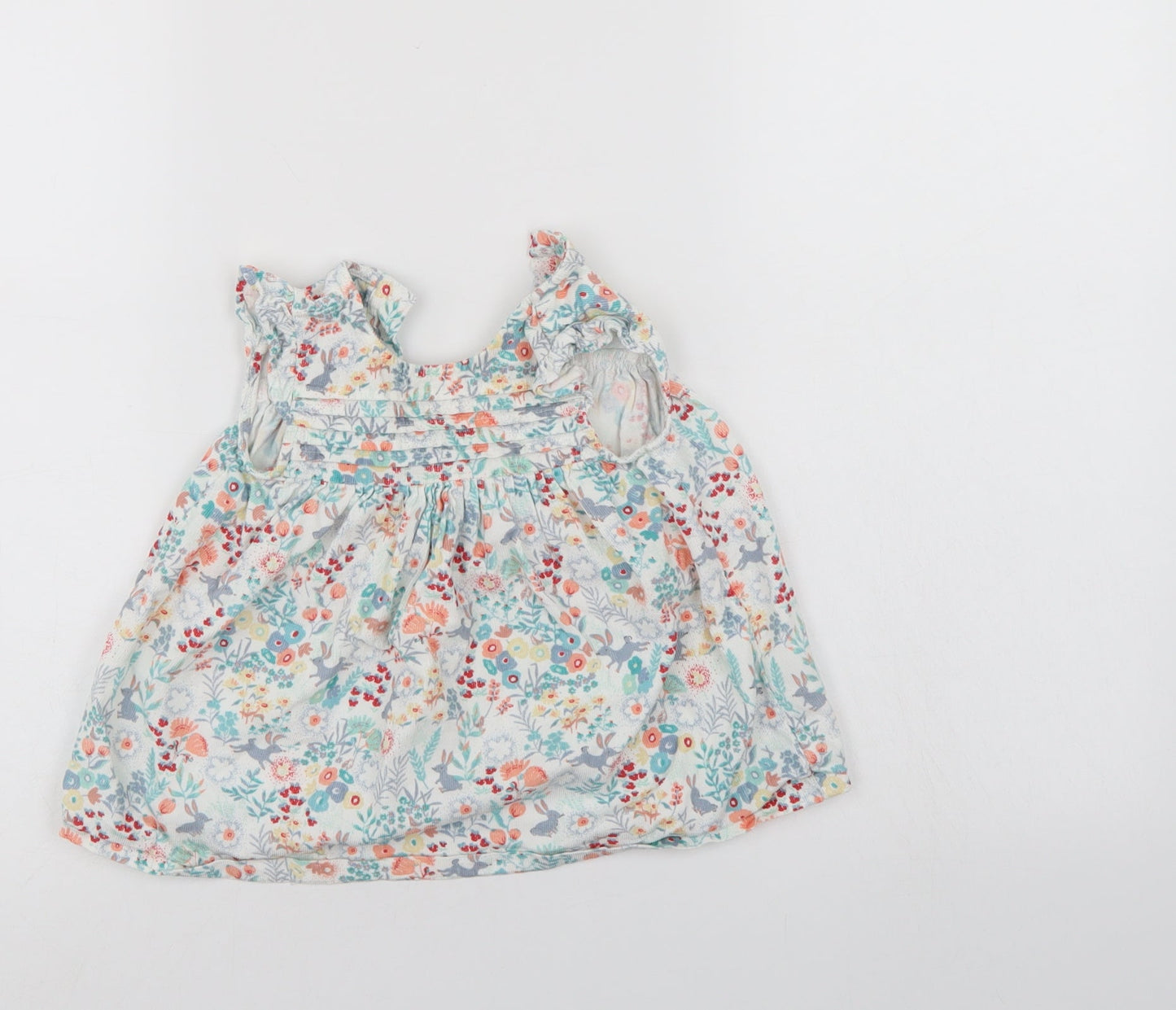 M&S Girls Multicoloured Floral  T-Shirt Dress  Size 3-6 Months