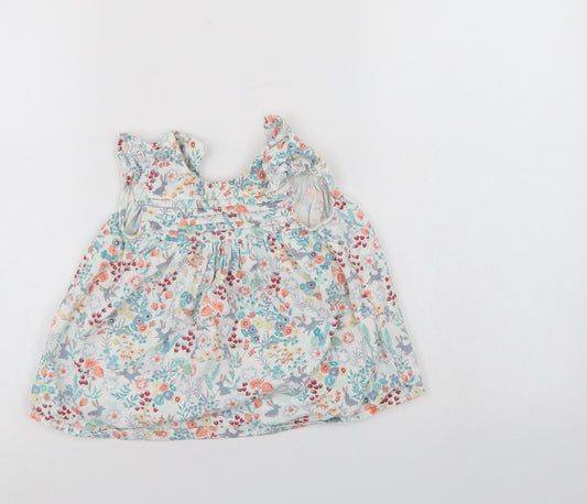 M&S Girls Multicoloured Floral  T-Shirt Dress  Size 3-6 Months