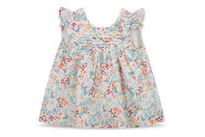 Front view of Marks & Spencer girls’ multicoloured floral t-shirt dress, size 3-6, months