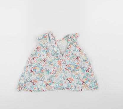 M&S Girls Multicoloured Floral  T-Shirt Dress  Size 3-6 Months