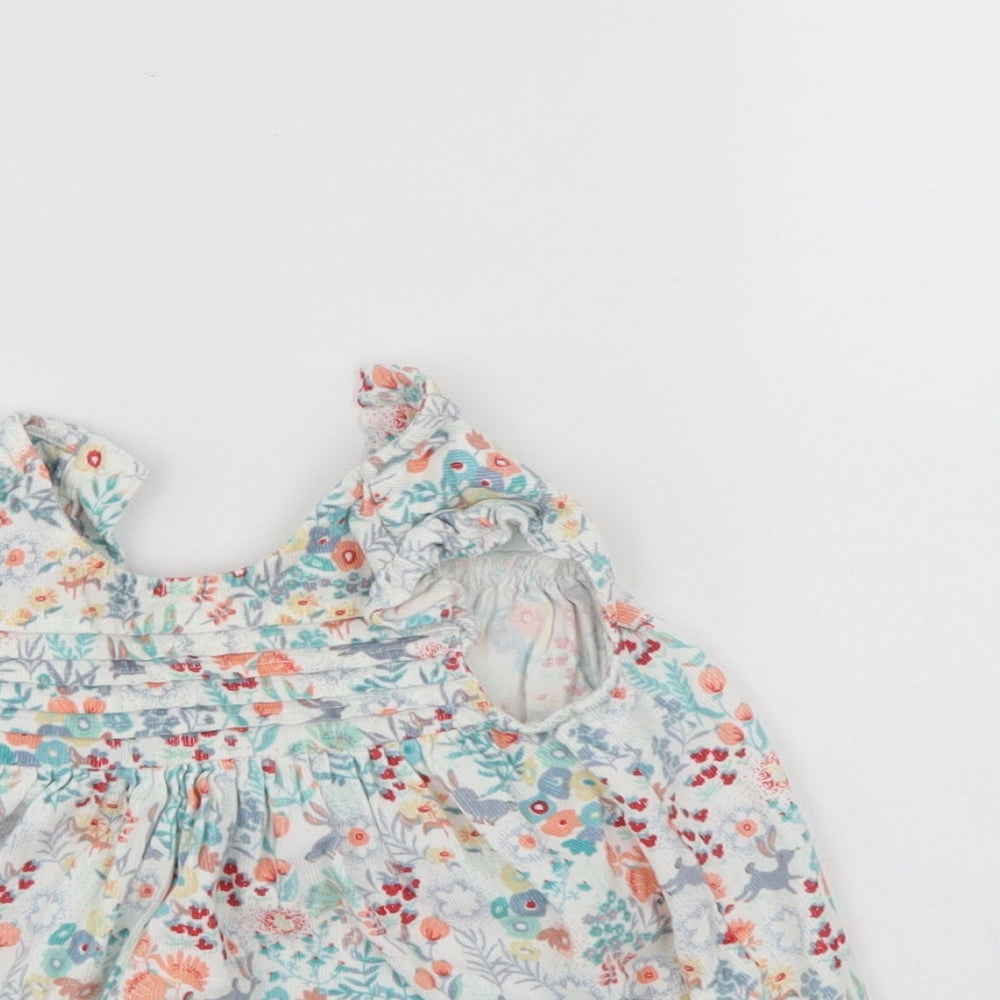 M&S Girls Multicoloured Floral  T-Shirt Dress  Size 3-6 Months