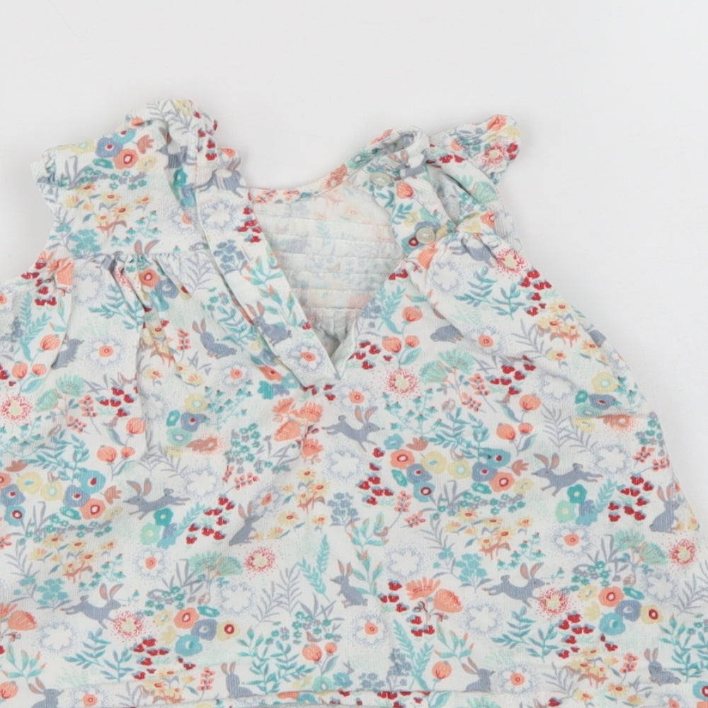 M&S Girls Multicoloured Floral  T-Shirt Dress  Size 3-6 Months