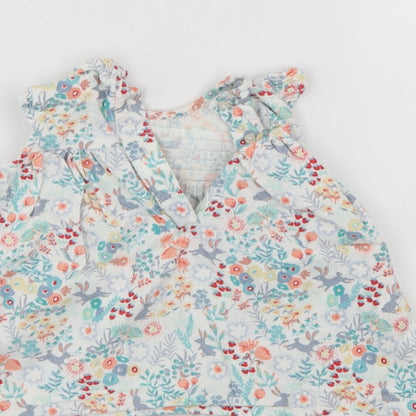 M&S Girls Multicoloured Floral  T-Shirt Dress  Size 3-6 Months