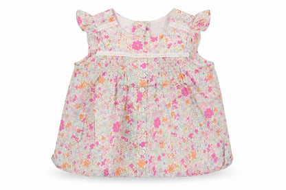 Front view of Next girls’ multicoloured floral tank dress, size 6-9, months