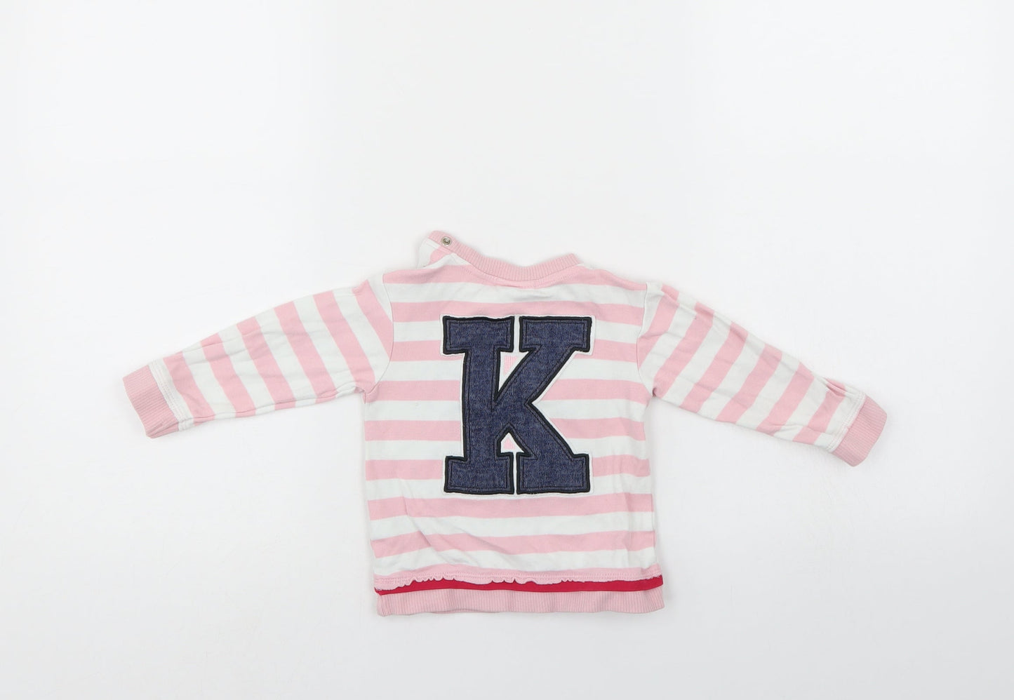 Mini Klub Girls Pink Striped  Pullover Jumper Size 9-12 Months