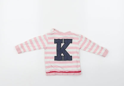 Mini Klub Girls Pink Striped  Pullover Jumper Size 9-12 Months