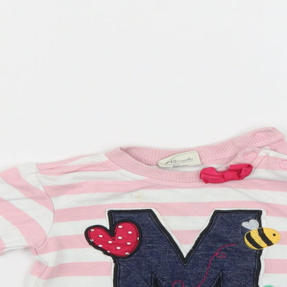 Mini Klub Girls Pink Striped  Pullover Jumper Size 9-12 Months