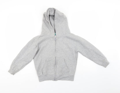 Wrap Girls Grey   Full Zip Hoodie Size 7-8 Years