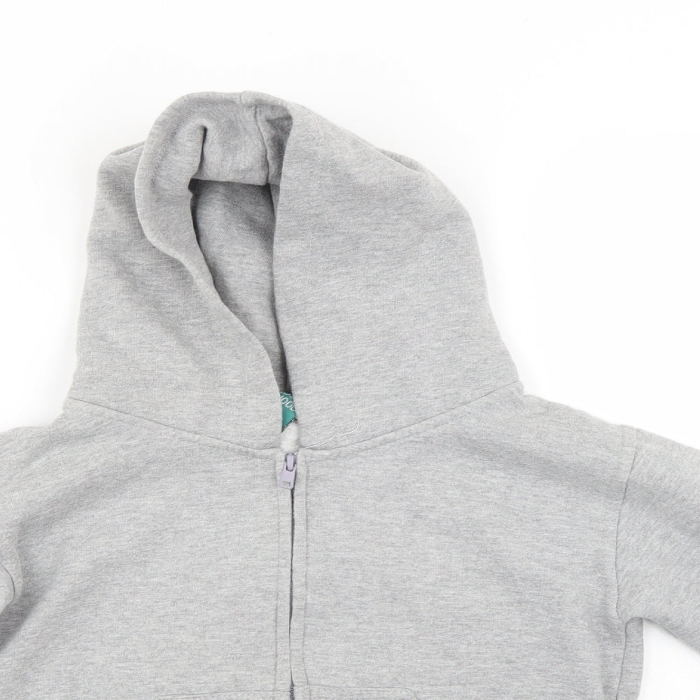 Wrap Girls Grey   Full Zip Hoodie Size 7-8 Years