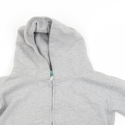 Wrap Girls Grey   Full Zip Hoodie Size 7-8 Years