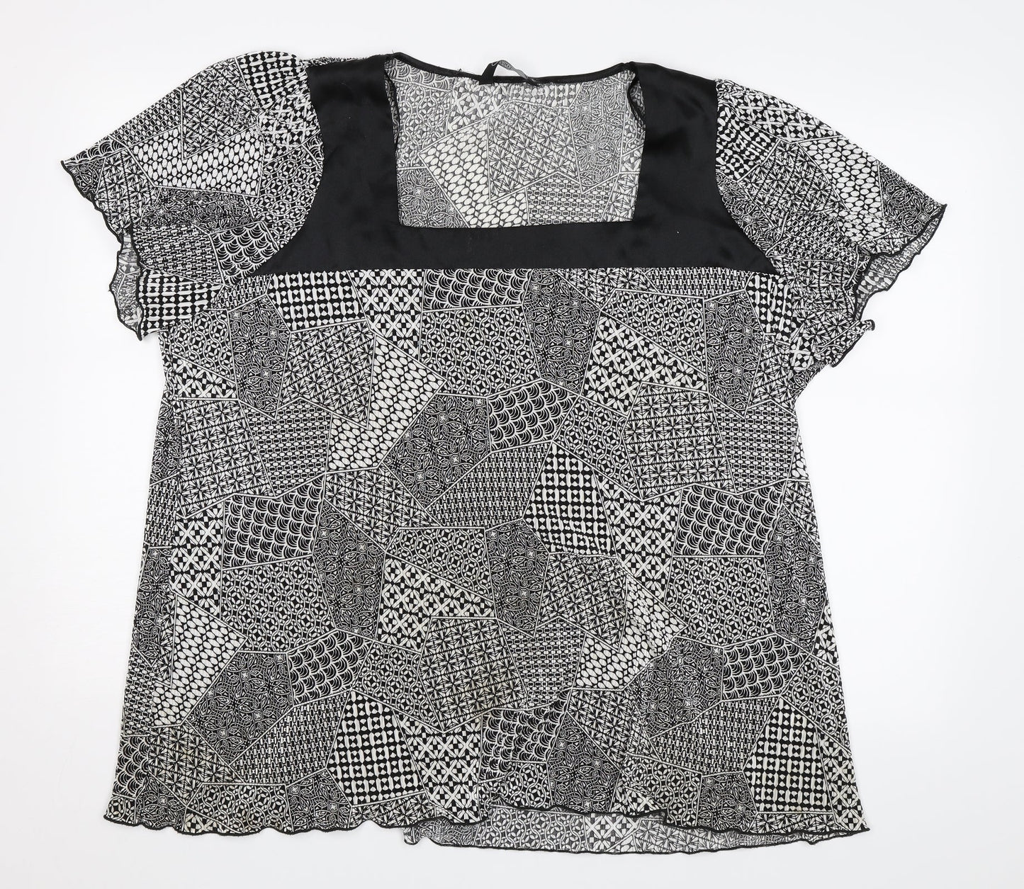 Womens UK Size XL BM Black Basic Blouse