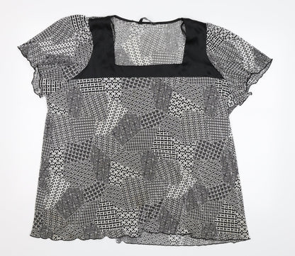 Womens UK Size XL BM Black Basic Blouse