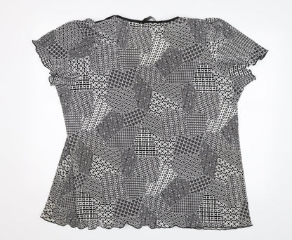 Womens UK Size XL BM Black Basic Blouse