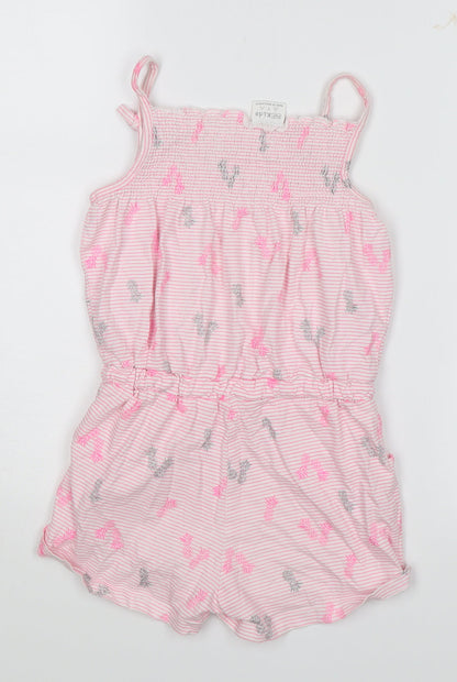 F&F Girls Pink Floral  Romper One-Piece Size 4-5 Years  - Pineapples