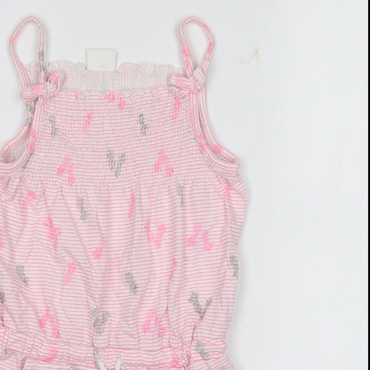 F&F Girls Pink Floral  Romper One-Piece Size 4-5 Years  - Pineapples
