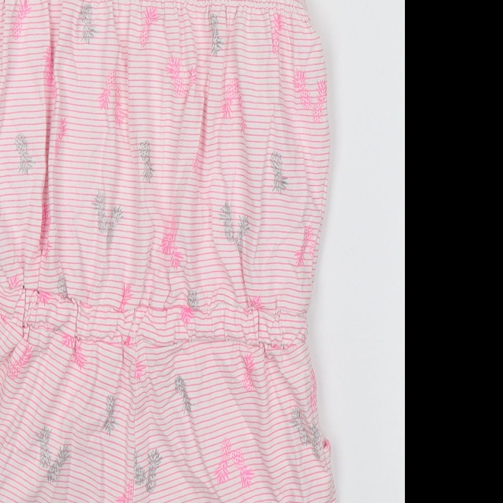 F&F Girls Pink Floral  Romper One-Piece Size 4-5 Years  - Pineapples