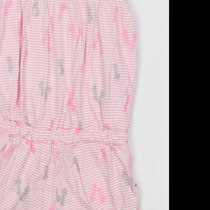 F&F Girls Pink Floral  Romper One-Piece Size 4-5 Years  - Pineapples