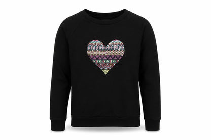 Store Twenty One Girls Black Pullover Jumper Size 10 Years - Heart