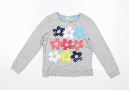 Sweet Millie Girls Grey   Pullover Jumper Size 9 Years  - Flowers