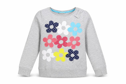 Sweet Millie Girls Grey   Pullover Jumper Size 9 Years  - Flowers
