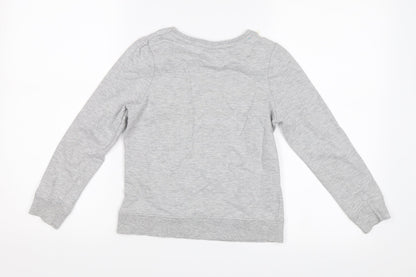 Sweet Millie Girls Grey   Pullover Jumper Size 9 Years  - Flowers