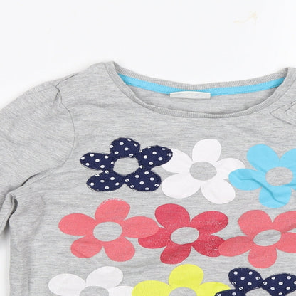 Sweet Millie Girls Grey   Pullover Jumper Size 9 Years  - Flowers