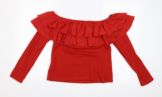 Womens UK Size M H&M Red Basic Blouse