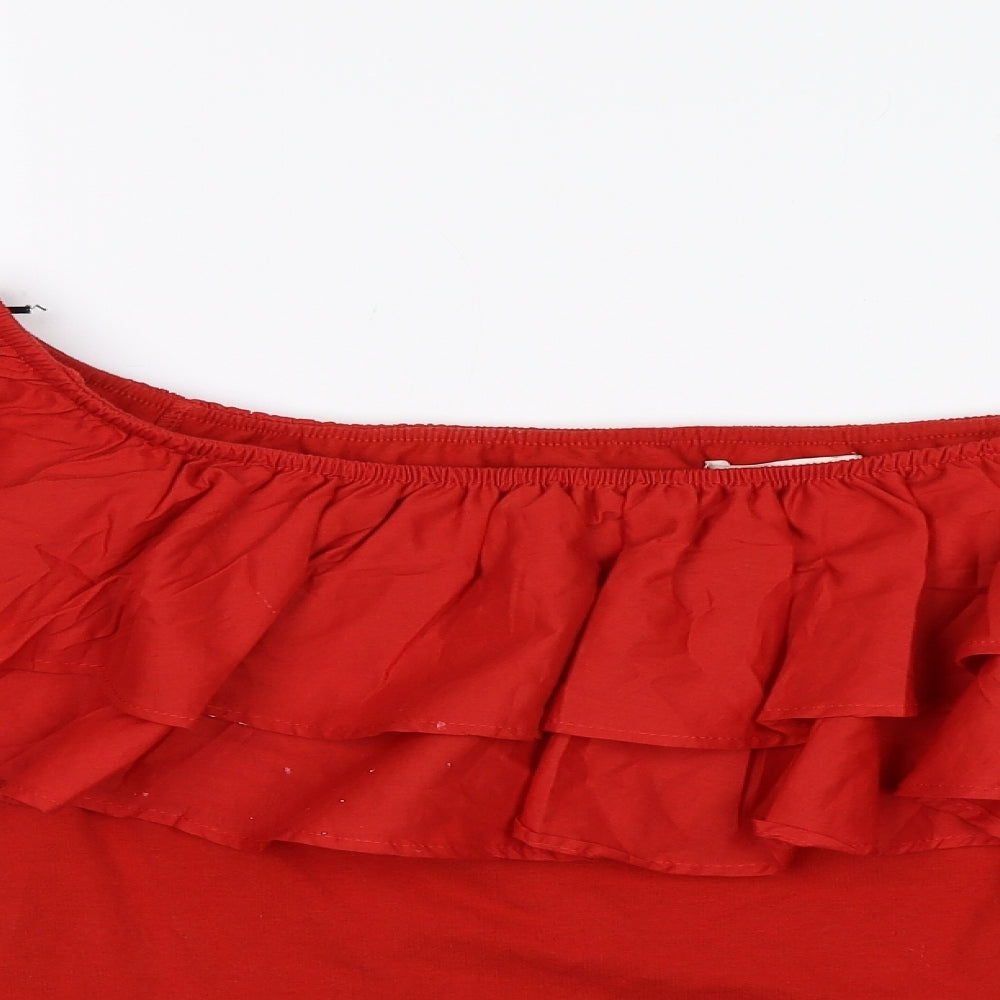 Womens UK Size M H&M Red Basic Blouse