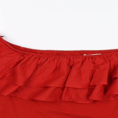 Womens UK Size M H&M Red Basic Blouse