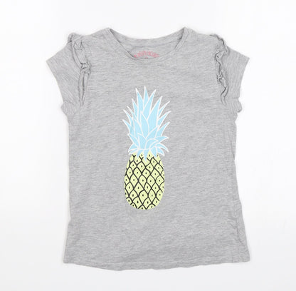 Matalan Girls Grey   Basic T-Shirt Size 9 Years  - Pineapple