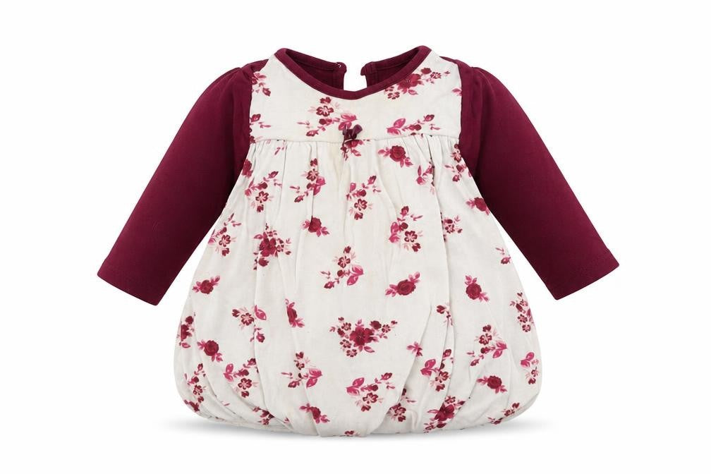 Front view of George Baby White Floral A-Line, size 3-6, Months