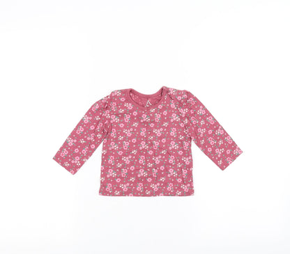 Earlydays Baby Pink Floral  Basic T-Shirt Size 6-9 Months