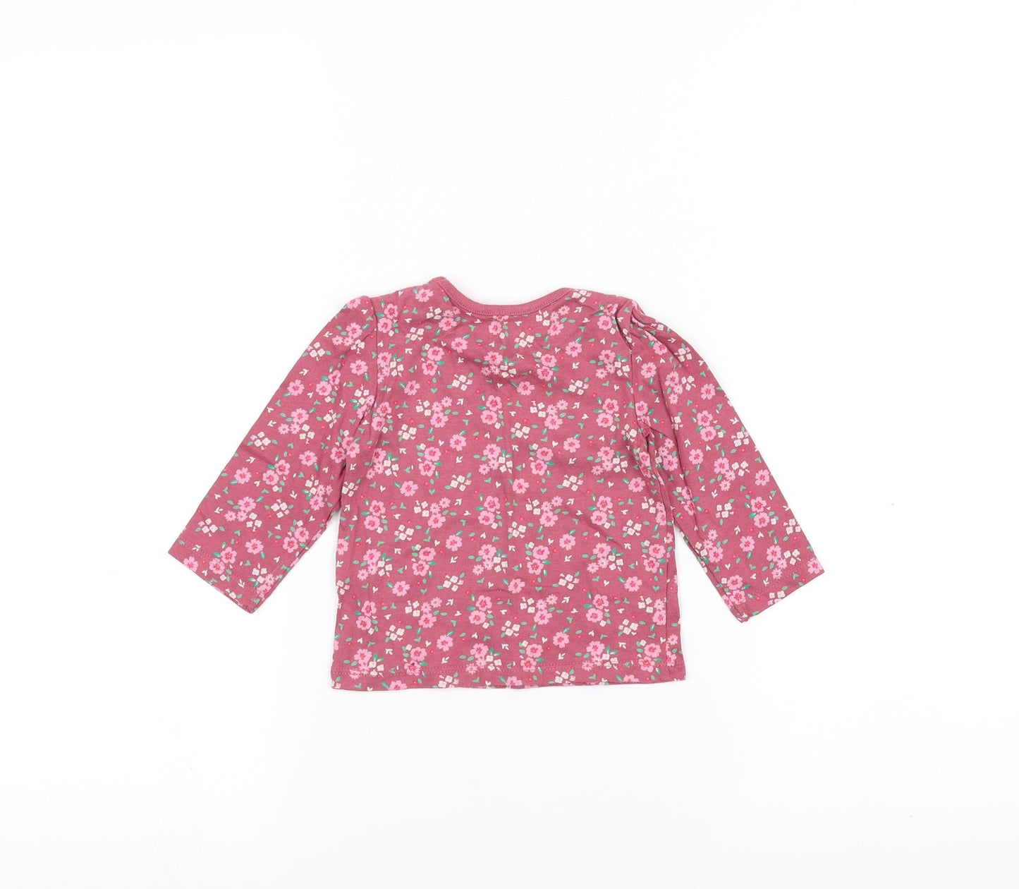 Earlydays Baby Pink Floral  Basic T-Shirt Size 6-9 Months
