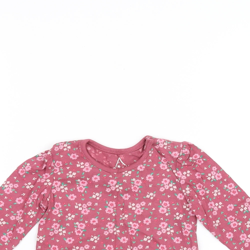 Earlydays Baby Pink Floral  Basic T-Shirt Size 6-9 Months