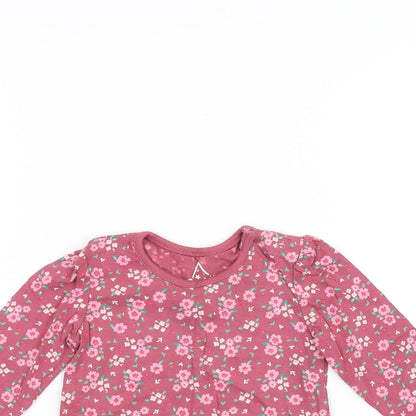 Earlydays Baby Pink Floral  Basic T-Shirt Size 6-9 Months