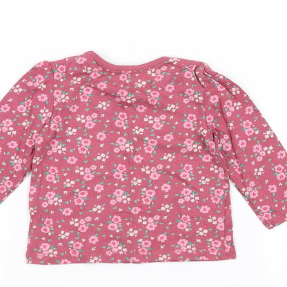 Earlydays Baby Pink Floral  Basic T-Shirt Size 6-9 Months