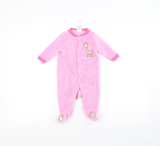 BabyGear Baby Pink Solid  Babydoll One Piece Size 0-3 Months