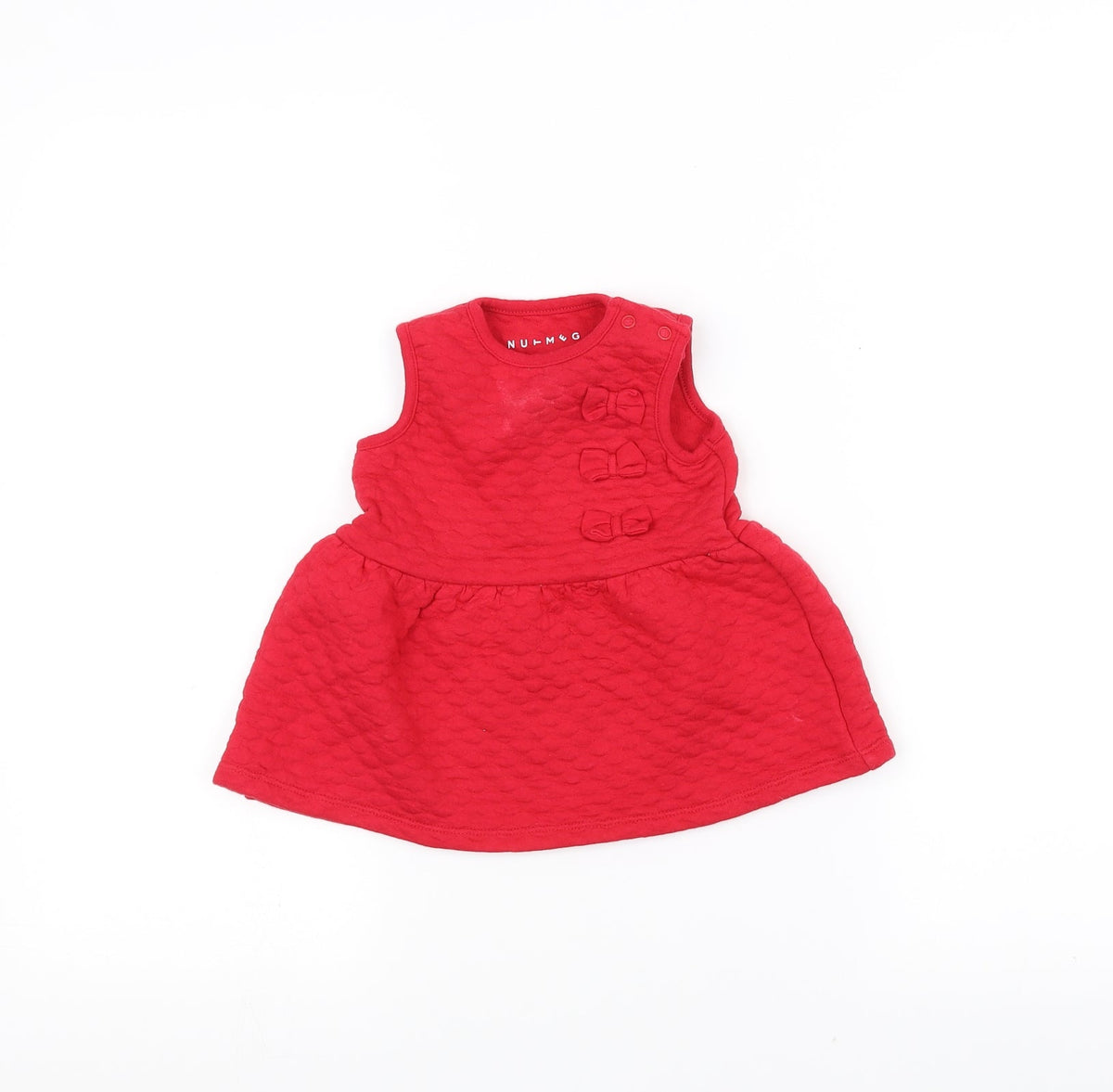 Additional front view of Nutmeg Baby Red A-Line, size 3-6, Months