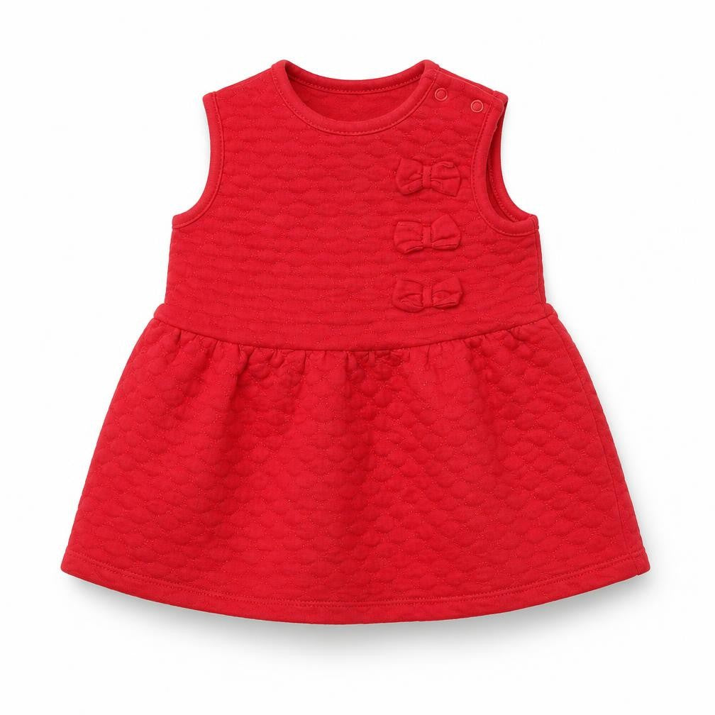 Front view of Nutmeg Baby Red A-Line, size 3-6, Months