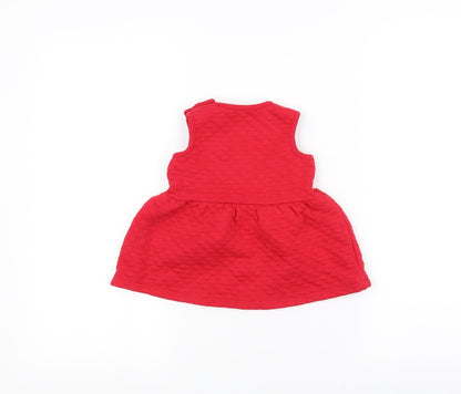 Back view of Nutmeg Baby Red A-Line, size 3-6, Months